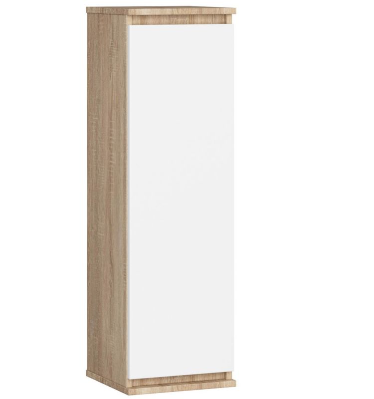 Szafka Akord W30 Dąb Sonoma 30 cm 1 drzwi kolor Biały mat 3 półki 30x30x99 cm 1 szt.