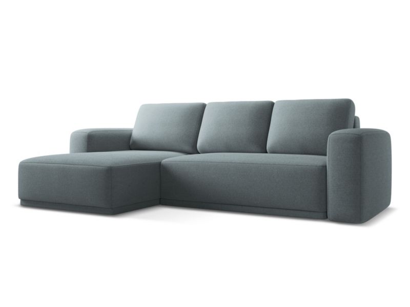 Narożnik lewostronny z funkcją spania Makamii Kaila z tkaniny szenilowej 258x160 cm jeans 1 szt.