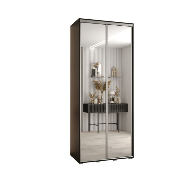 Szafa przesuwna Abiks DAVOS 2 wysoka szer.120cm gł.60cm czarny/czarny/srebrny 1szt.