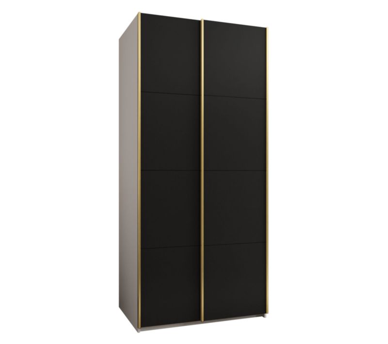 Szafa przesuwna Abiks LUX wysoka szer.110cm biały/czarny/złoty 1szt.