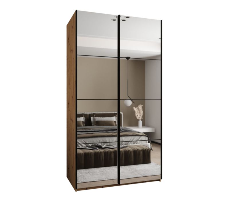 Szafa przesuwna Abiks LUX 2 wysoka szer.130cm artisan/czarny/czarny 1szt.