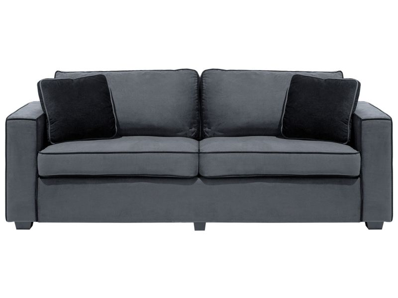 Sofa 3-osobowa welurowa szara Falun 1 szt.