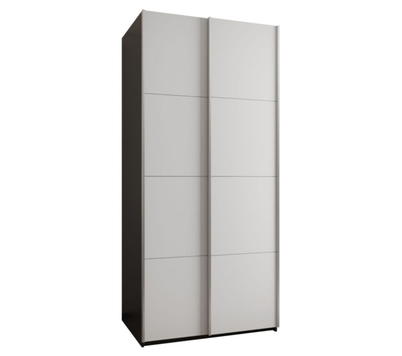 Szafa przesuwna Abiks LUX wysoka szer.110cm czarny/biały/srebrny 1szt.