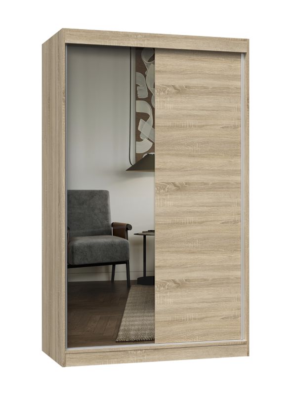 Szafa Przesuwna Topeshop Iga 120 cm 1 Lustro Dąb Sonoma 61x120x200 cm 1 szt.