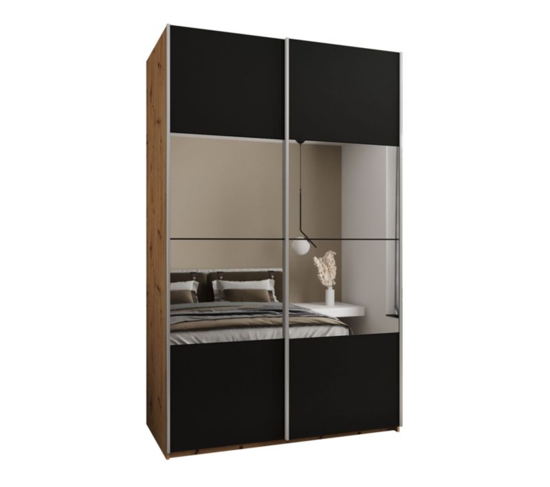 Szafa przesuwna Abiks LUX 4 wysoka szer.160cm artisan/czarny/srebrny 1szt.