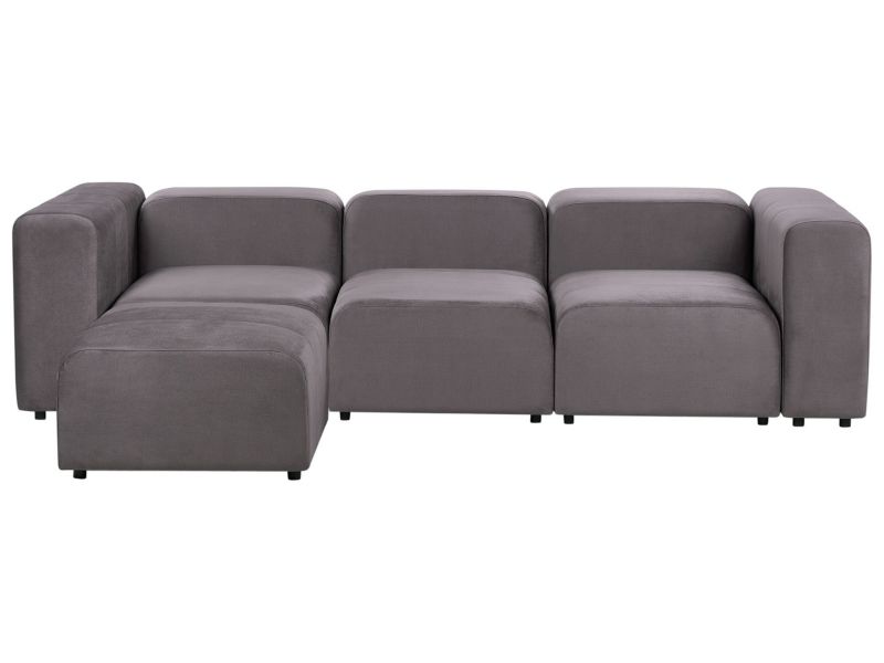Sofa modułowa 3-osobowa welurowa z otomaną ciemnoszara Falsterbo 1 kpl