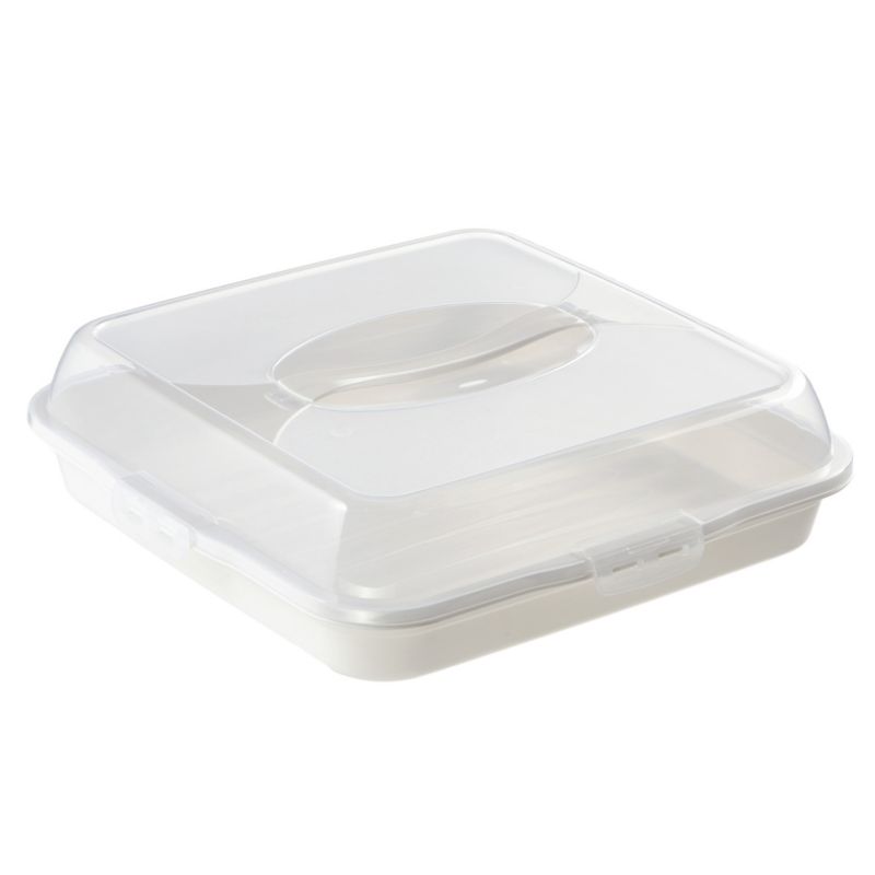 Pojemnik Na Ciasto KADAX Plastikowy Kwadratowy Wypieki Tort Pudełko Z Pokrywą 1szt.