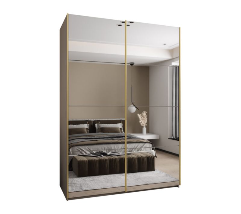 Szafa przesuwna Abiks LUX 2 wysoka szer.180cm kaszmir/kaszmir/złoty 1szt.