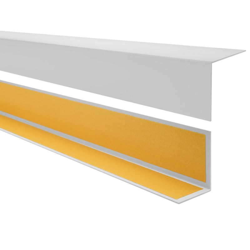 Kątownik twardy PCV 50x20mm, QUEST samoprzylepny, ozdobny profil L kątowy, narożnik dekoracyjny z klejem, KTK, szary, 1.5m