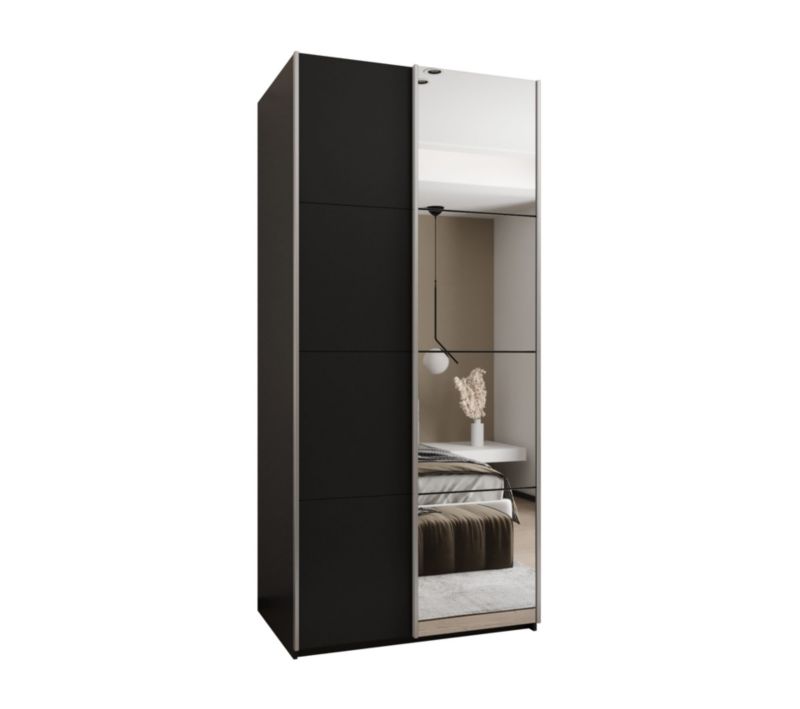 Szafa przesuwna Abiks LUX 3 wysoka szer.120cm czarny/czarny/srebrny 1szt.