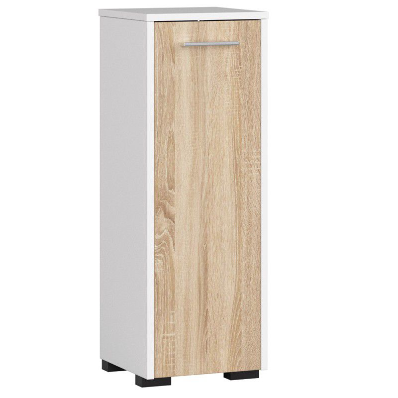 Szafka łazienkowa Akord Fin Biała 30 cm 1 drzwi kolor Dąb Sonoma mat 2 półki 30x30x82 cm 1 szt.