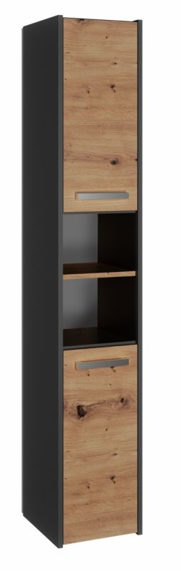 Szafka Łazienkowa Topeshop Regał Słupek S30 Antracyt Dąb Artisan 30x30x170 cm 1 szt.