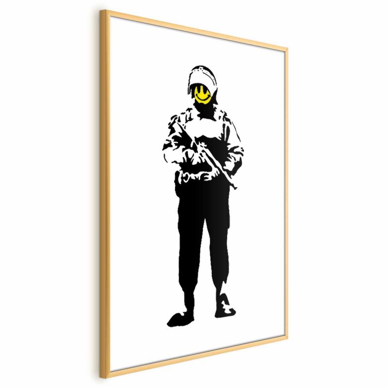 Plakat Artgeist Uśmiechnięty policjant 29,7x42 cm z ramą złotą 1 szt