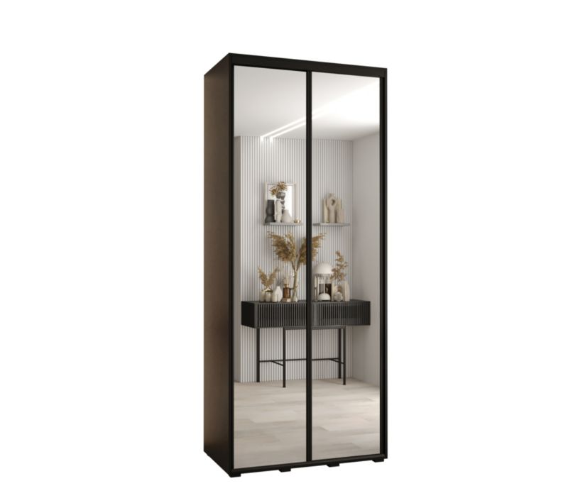 Szafa przesuwna Abiks DAVOS 2 wysoka szer.100cm gł.60cm czarny/czarny/czarny 1szt.