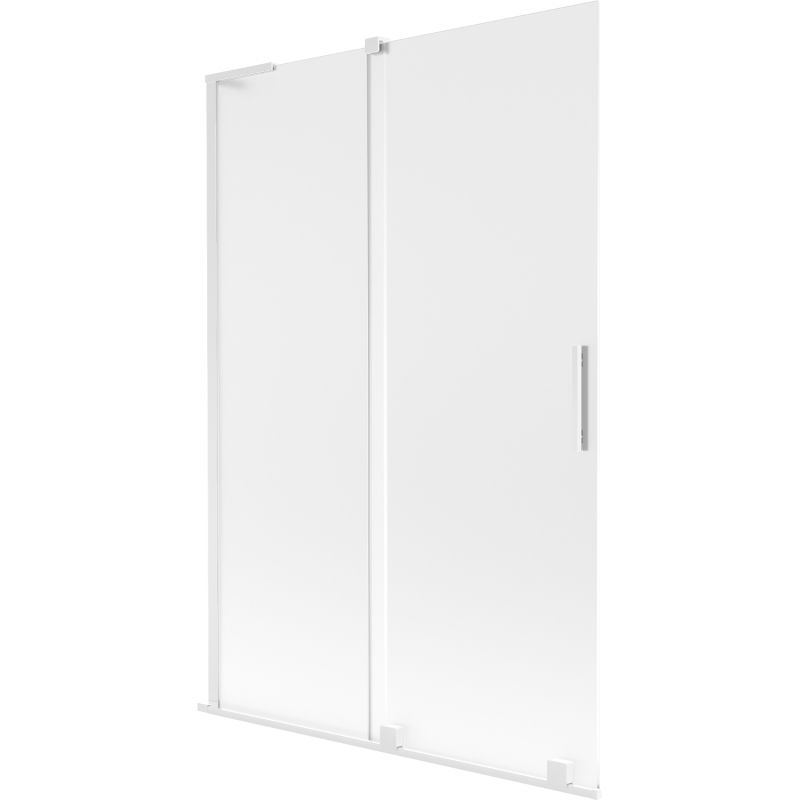 Parawan nawannowy rozsuwany Mexen Velar L szron biały 120x150 cm 1 szt.