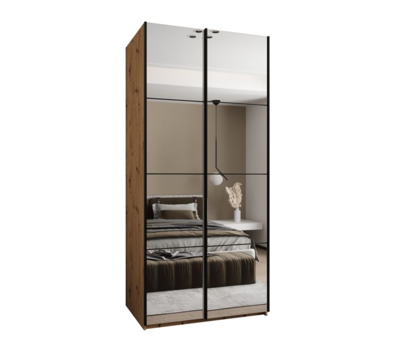 Szafa przesuwna Abiks LUX 2 wysoka szer.120cm artisan/czarny/czarny 1szt.
