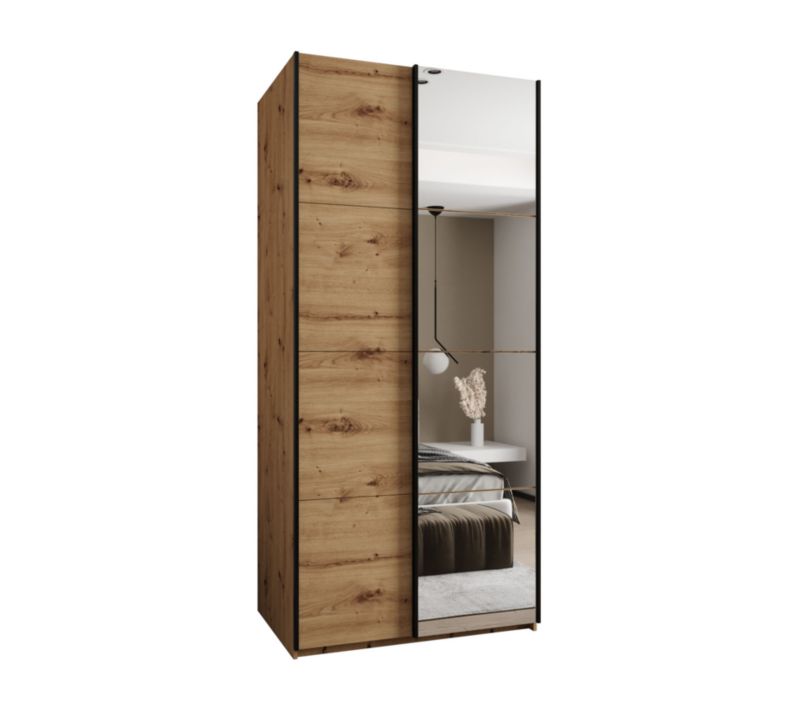 Szafa przesuwna Abiks LUX 3 wysoka szer.120cm artisan/artisan/czarny 1szt.