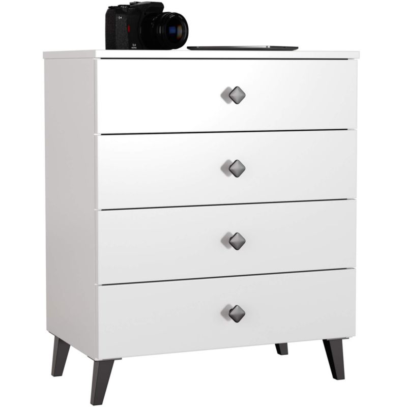 Komoda Akord Mobi Biała 60 cm 4 szuflady kolor Biały mat 60x37x73 cm 1 szt.