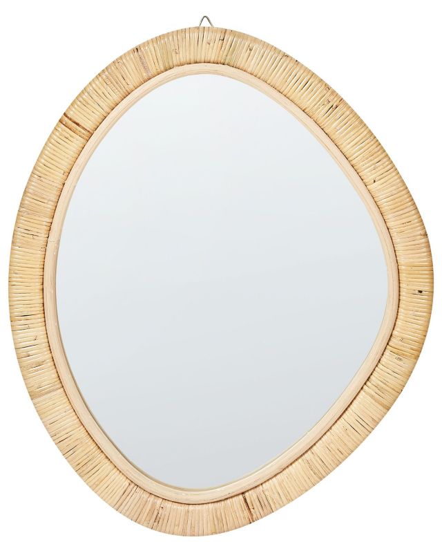 Lustro ścienne Zaatari 50 cm 60 cm Rattan Naturalny 1 szt.