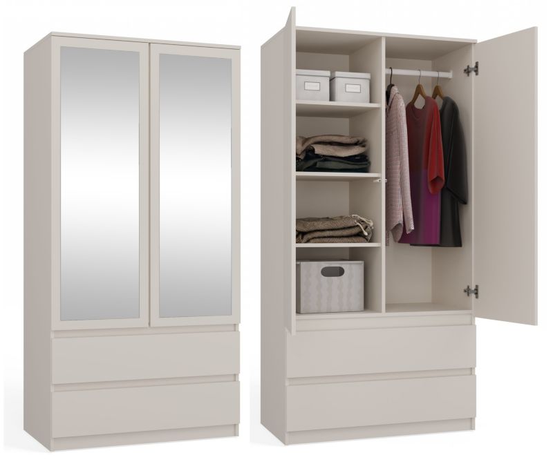 Szafa Topeshop SS-90 Z Lustrem Garderoba Kaszmir Beż 50x90x180 cm 1 szt.