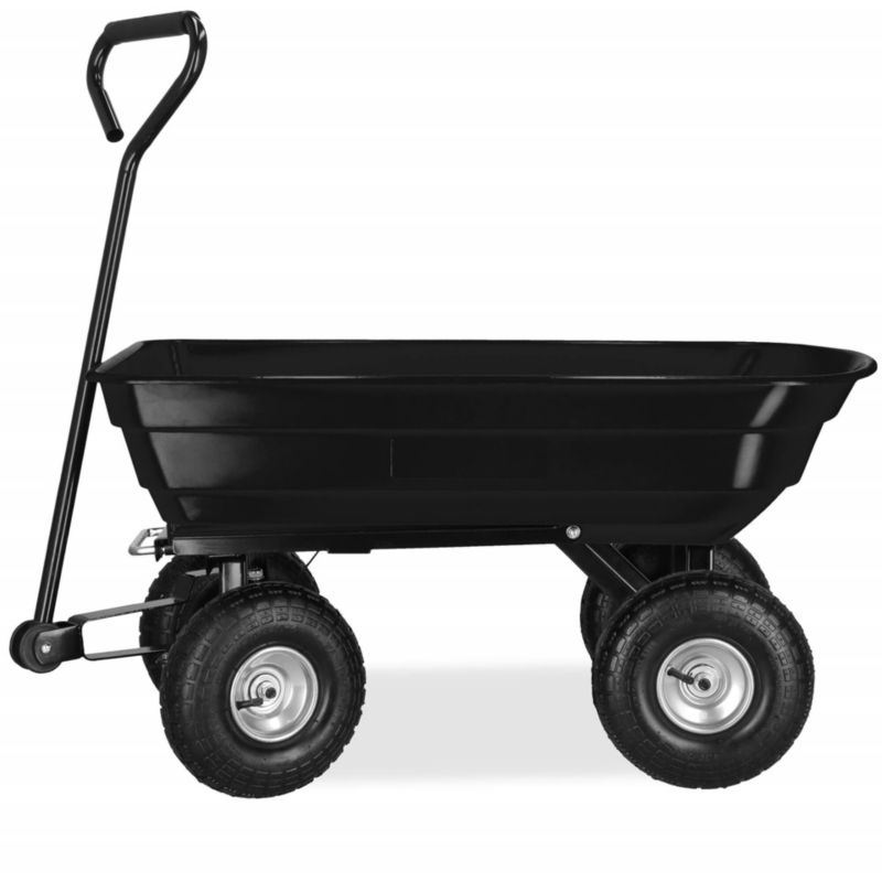 Wózek transportowy Springos ogrodowy z funkcją wywrotki przyczepka metalowa 250 kg czarna 1 szt.