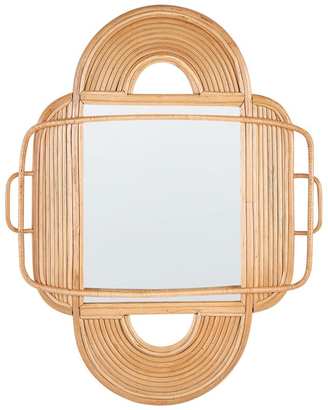 Lustro ścienne Alcorn 70 cm 90 cm Rattan Naturalny 1 szt.
