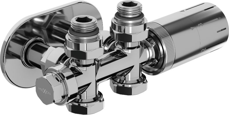 Zestaw termostatyczny prosty/kątowy Mexen G05 chrom W908-958-905-01 1 szt.
