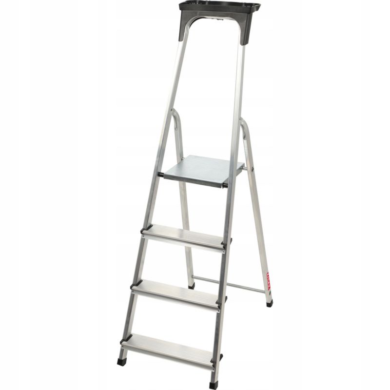 Drabina KADAX Aluminiowa 4 Stopniowa Składana Domowa Półka 125kg Produkt Polski 1szt.