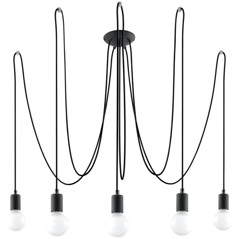 Żyrandol Sollux Lighting EDISON 5 czarny 1 szt.