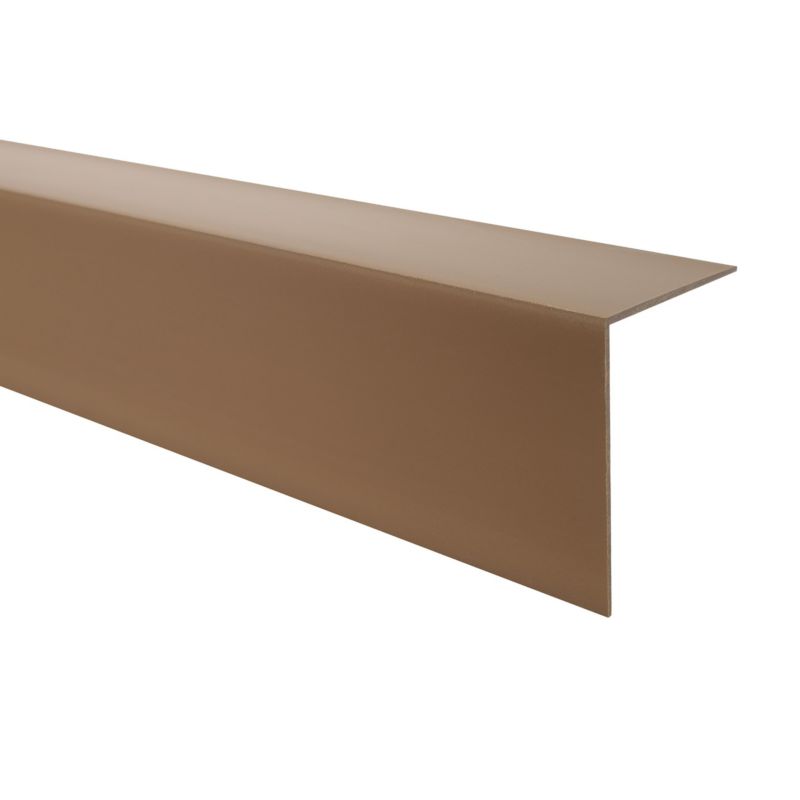 Kątownik twardy PCV 50x50mm, QUEST, ozdobny, profil L kątowy, narożnik dekoracyjny, KT, brąz, 2m