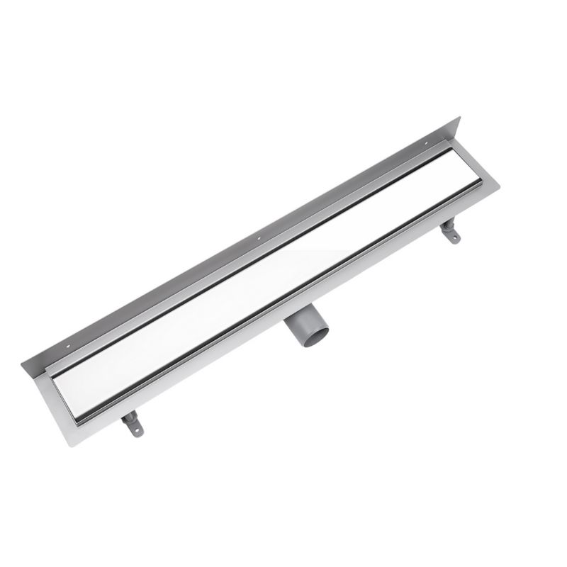 Odpływ liniowy przyścienny Vogi ruszt białe szkło 90 cm stalowy 1 szt.