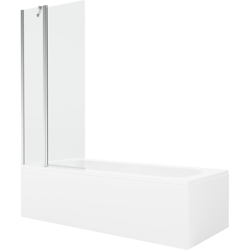 Wanna prostokątna Mexen Vega 160 x 70 cm z obudową i parawanem 1-skrzydłowym 80 cm transparent chrom 550116070X9408110100 1 szt.
