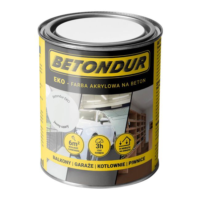 Farba do betonu Betondur Eko jasna szara 0,75 l