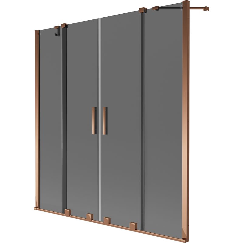 Parawan nawannowy 2-skrzydłowy Mexen Velar grafit różowe złoto 140x150cm 1 szt.