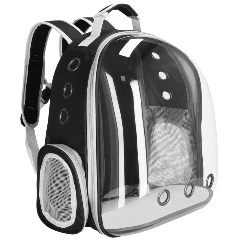 Plecak transporter dla kota, królika, psa Springos 40x32x22 cm torba transportowa do 12 kg szara