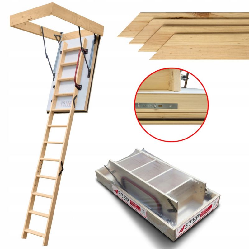 Schody strychowe 4STEP Extreme 120x70 0,55 W/m2K listwy maskujące 1szt.