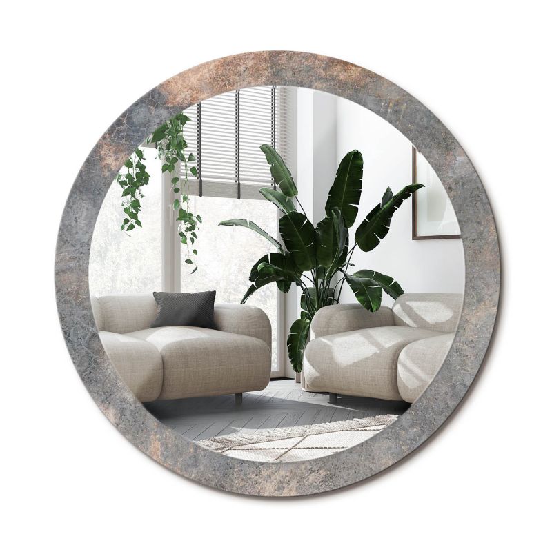 Lustro Okrągłe Tulup Vintage Beton 90 cm Industrialne Na Podkładzie 1 szt.