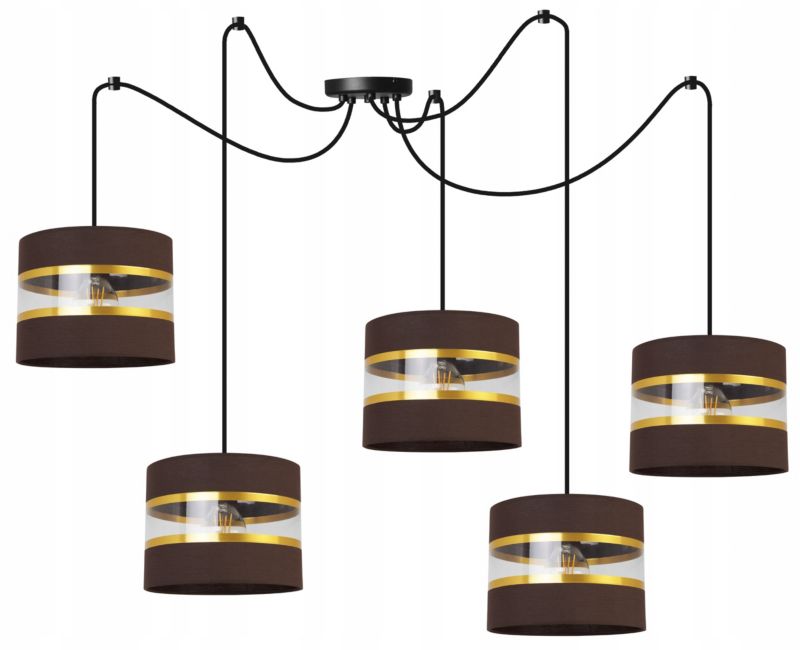 Lampa sufitowa wisząca Light Home LH Spider Elegance Gold 5x E27 60W brązowy/czarny 1szt.