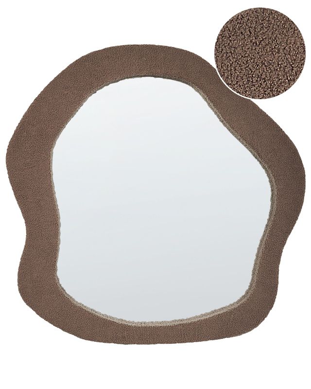 Lustro ścienne Blismes 79 cm 80 cm Boucle Brązowy 1 szt.