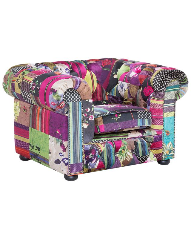 Fotel Chesterfield Fioletowy 1 szt.