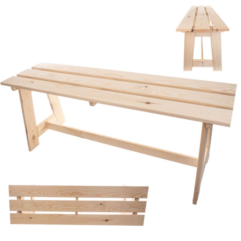 Ławka Ogrodowa KADAX Drewniana Parkowa Bez Oparcia 119 cm Ławeczka Taras Solidna 1szt.