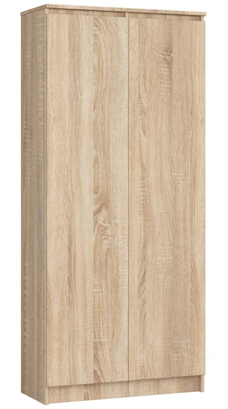 Regał Akord R80 Dąb Sonoma 80 cm 2 drzwi kolor Dąb Sonoma mat 8 półek 80x35x180 cm 1 szt.