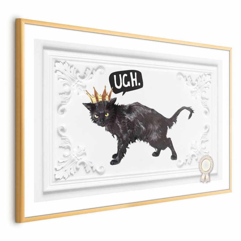 Plakat Artgeist Kot w koronie 42x29,7 cm z ramą złotą 1 szt