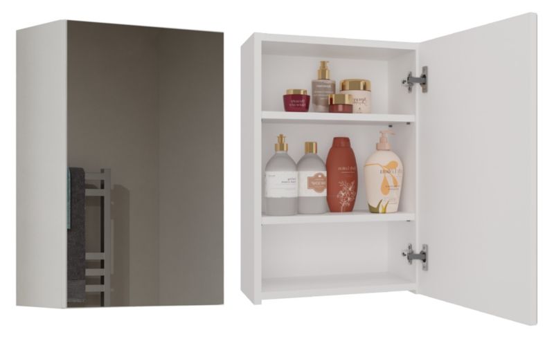 Szafka Łazienkowa Topeshop Wisząca z Lustrem Pola 1DL Biel Mat 22x40x60 cm 1 szt.