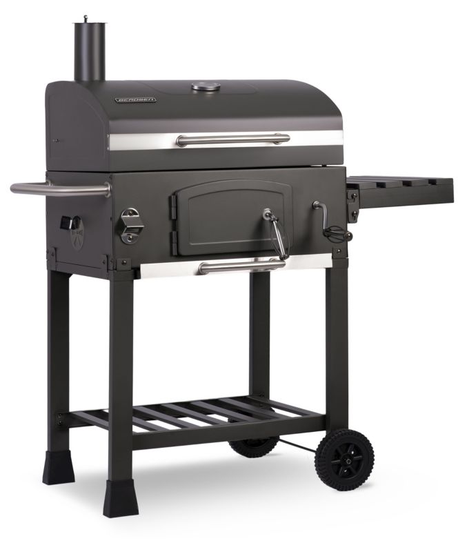 Duży grill węglowy Berdsen 57 x 43 cm ogrodowy z kominem i półkami 1 szt.