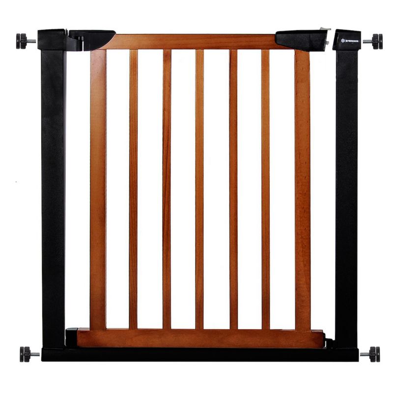 Bramka zabezpieczająca Springos rozporowa 75-82 cm brązowo-czarna 1 szt.