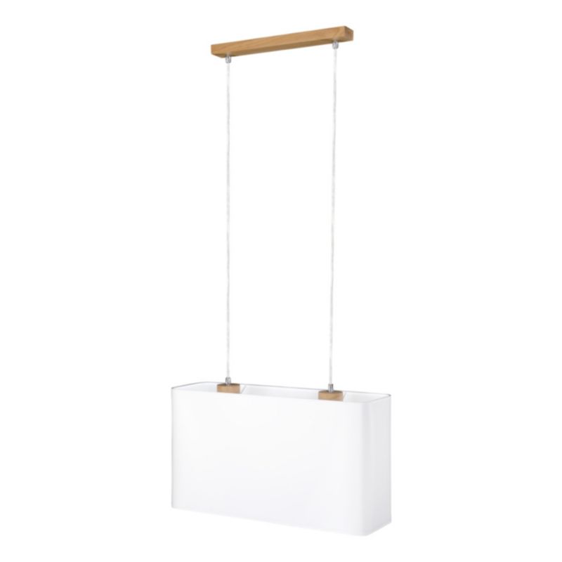 Drewniana Lampa Wisząca SPOT Light 2xE27 Max.40W Dąb Olejowany FSC, Biały Abażurem, 1 szt.