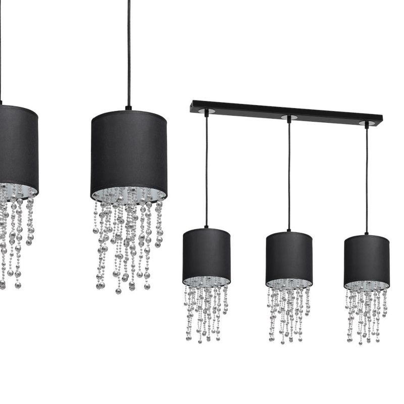 Lampa sufitowa potrójna MiLAGRO Almeria czarny-chrom 3xE27 1 szt.