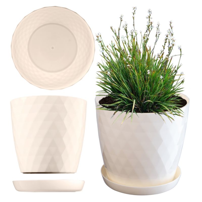 Doniczka KADAX + Podstawka Donica Kremowa 30cm 1szt.