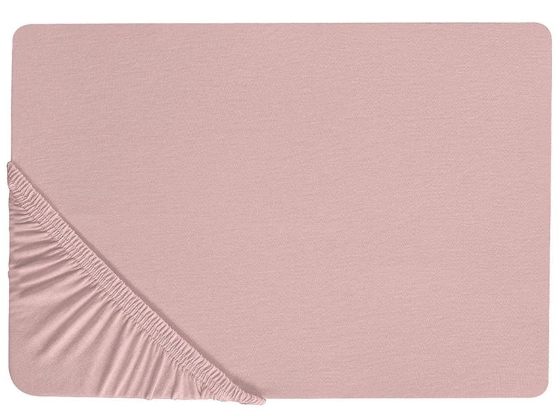 Prześcieradło z gumką Hofuf Bawełna 160x200 cm Różowy 1 szt.